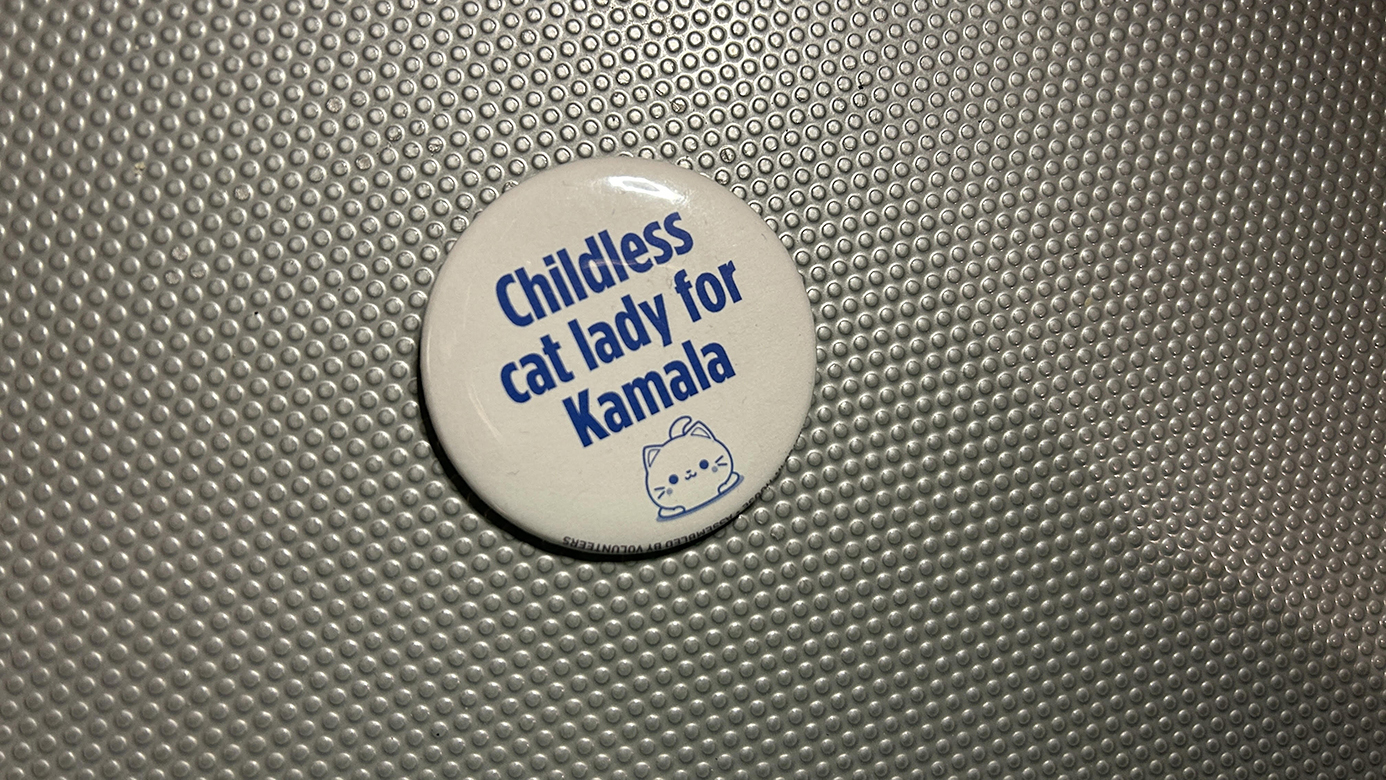 Button with Childless Cat Lady for Kamala